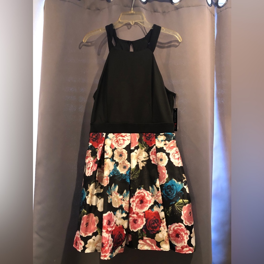 Floral with black dress
